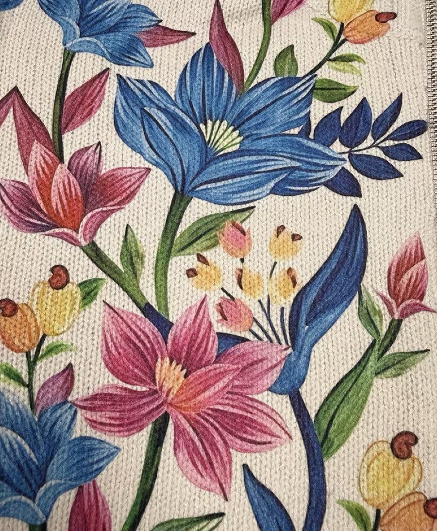 Tabitha - Cardigan Floral avec Fermeture Éclair dans le Jardin Botanique