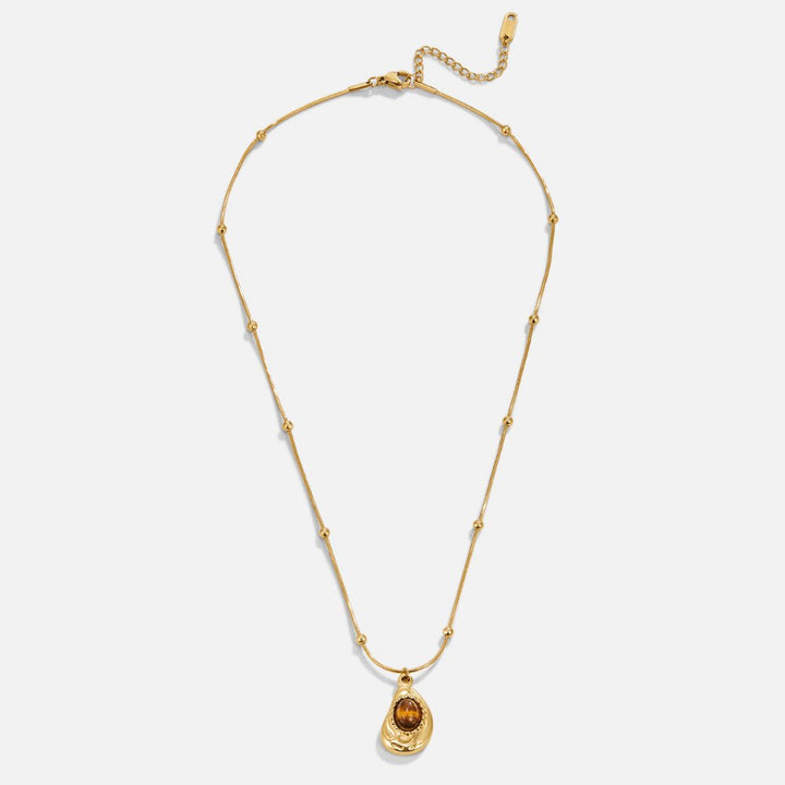 Collier en Or Élégant avec Oeil de Tigre