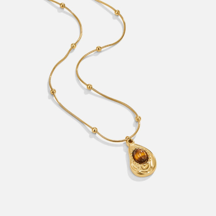 Collier en Or Élégant avec Oeil de Tigre