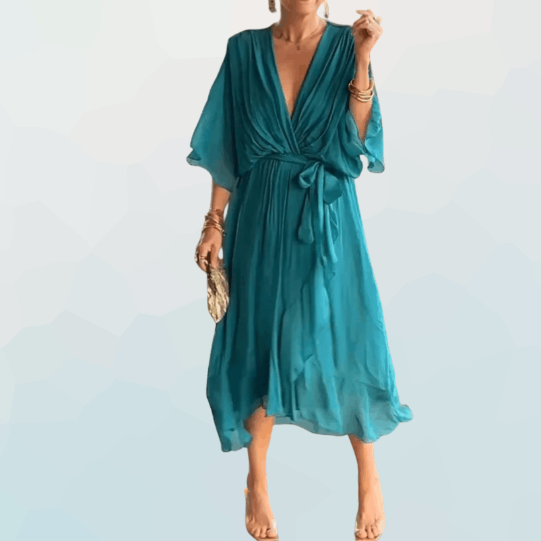 Monica - Robe en chiffon avec décolleté en V