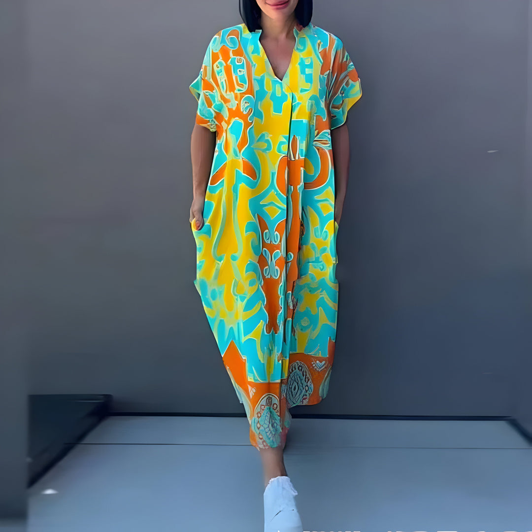 Zoé™ | Robe Maxi à Imprimé Vibrant