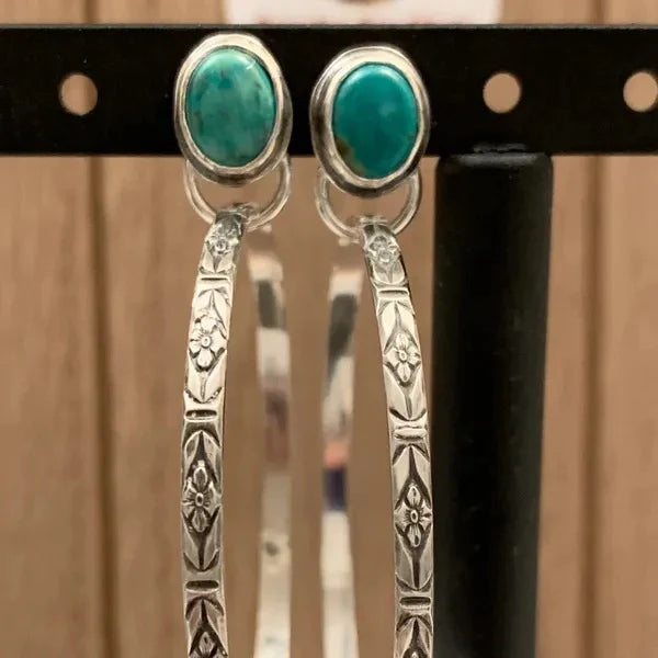 Boucles d'oreilles vintage en onyx boho chic