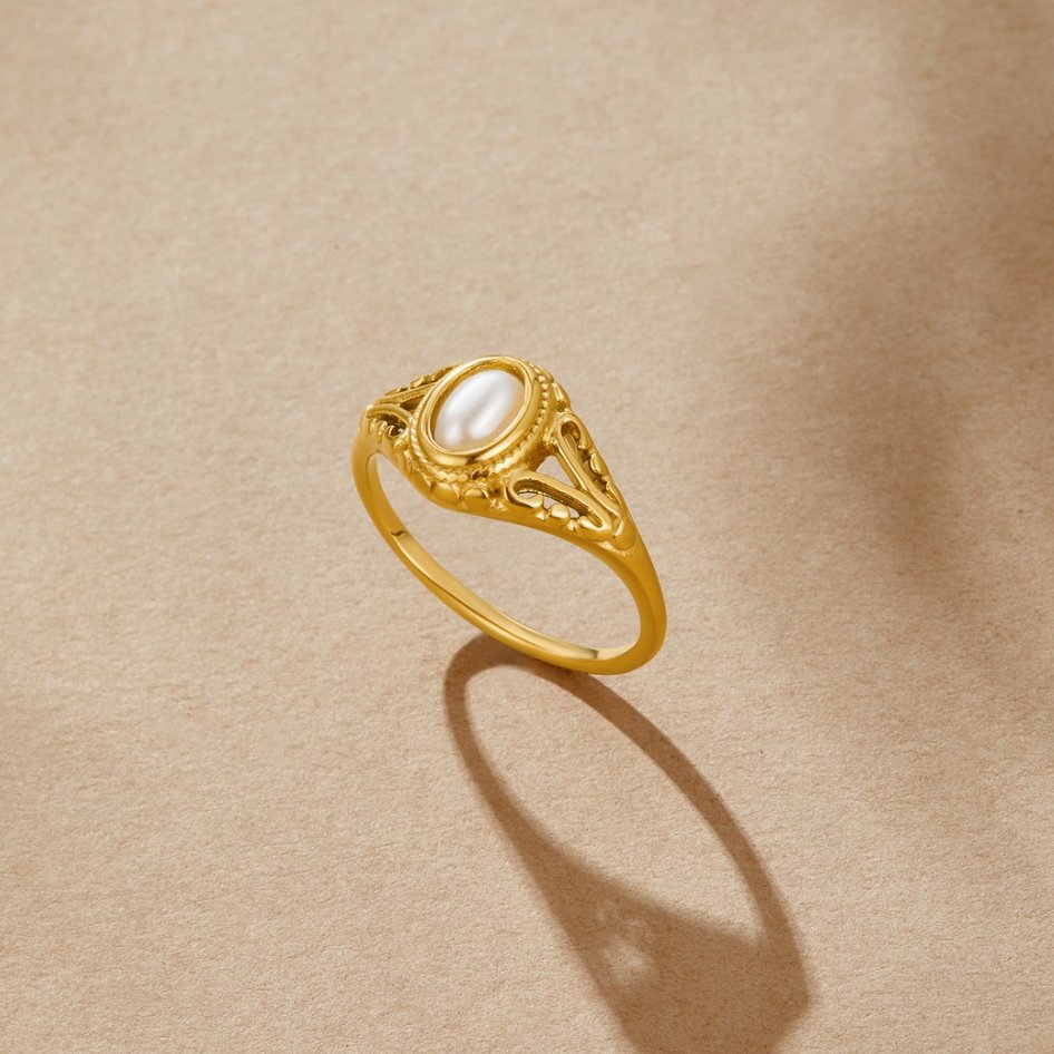 Koninklijke - Bague vintage en perles