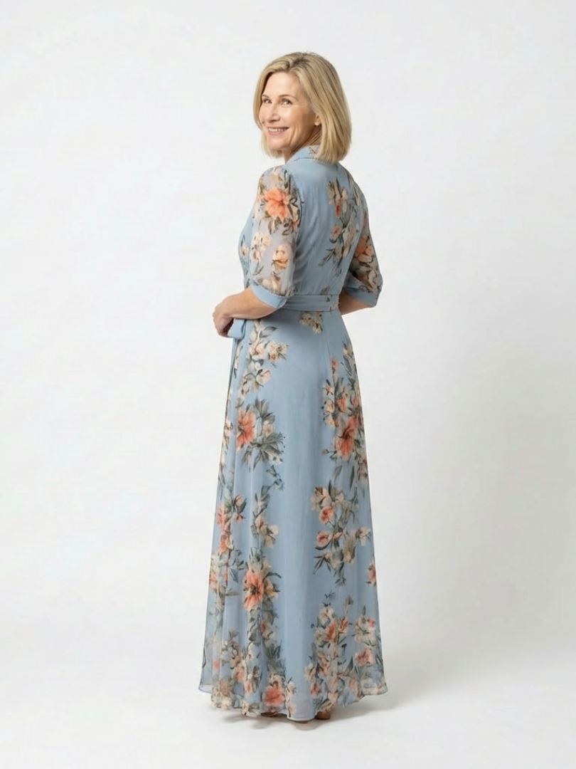 Elowen | Robe maxi à décolleté en V et motifs floraux