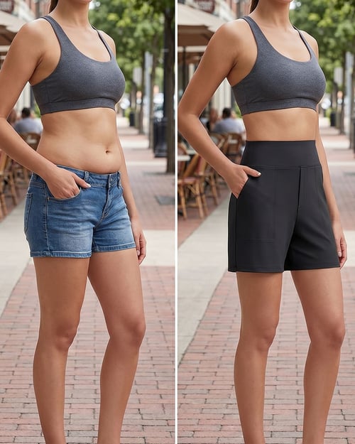 Zeni - Shorts de Sport Taille Haute avec Poches Profondes