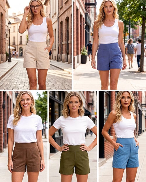 Zeni - Shorts de Sport Taille Haute avec Poches Profondes