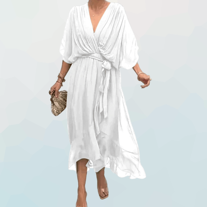 Monica - Robe en chiffon avec décolleté en V