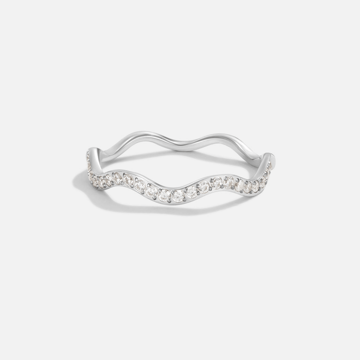 Bague Zenya Kristal en Vague Argentée