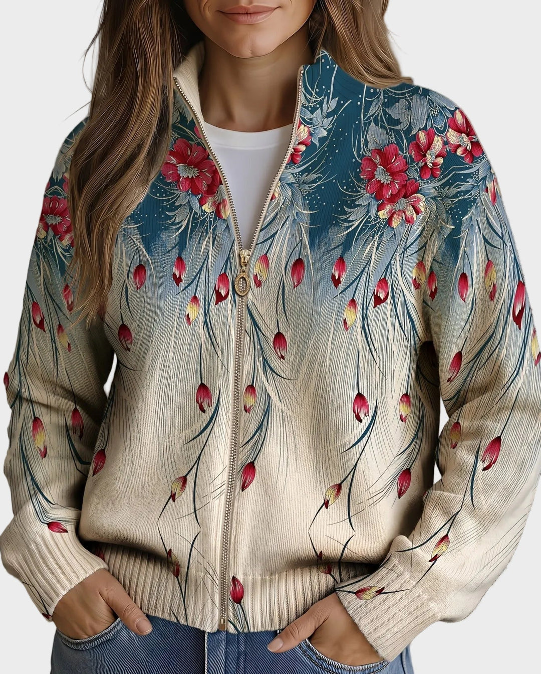 Zillah - Dégradé floral de plumes de paon