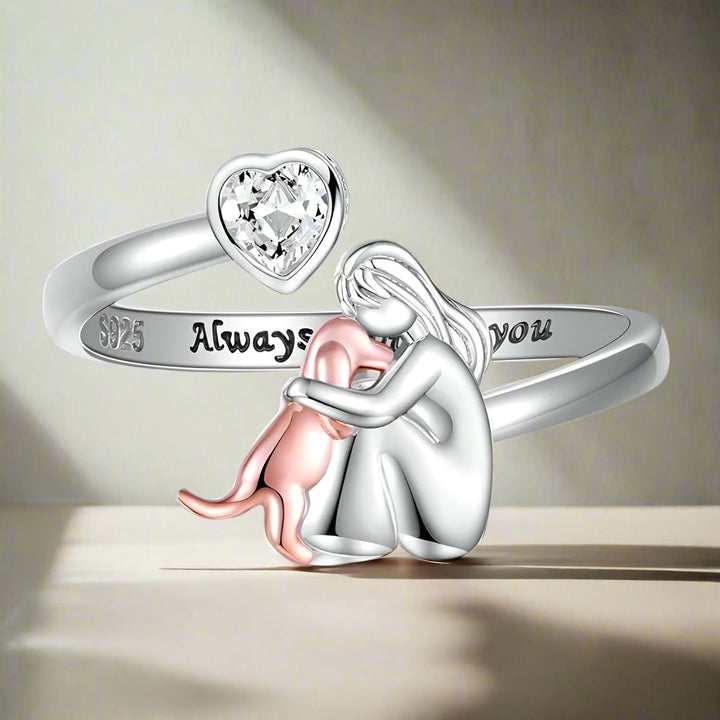 Anne™ - Bague avec Motif de Chien (Rose)